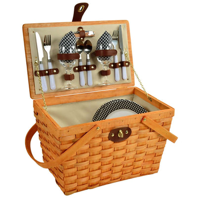 Picnic at Ascot Frisco Traditional American Style Picnic Basket with Service for 2