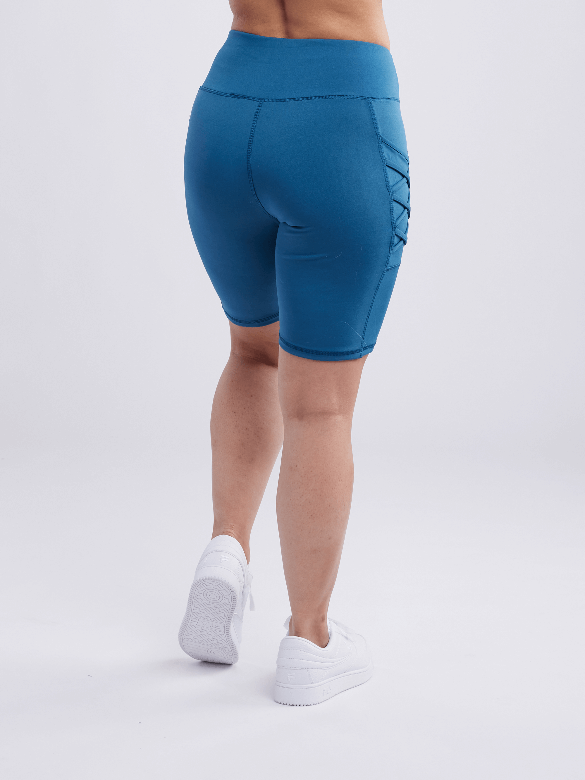 JupiterGear High-Waisted Workout Shorts with Pockets & Criss Cross Design