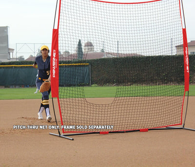 PowerNet 7x7 ft Pitch-Thru Pitching or Batting Screen for Softball (NET ONLY)
