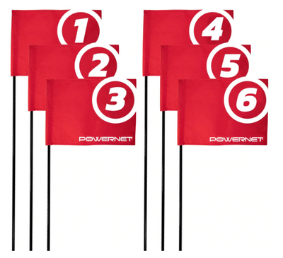 PowerNet 6-Pack Sports Flags with Spiked Ends for Golf or Soccer (1205)