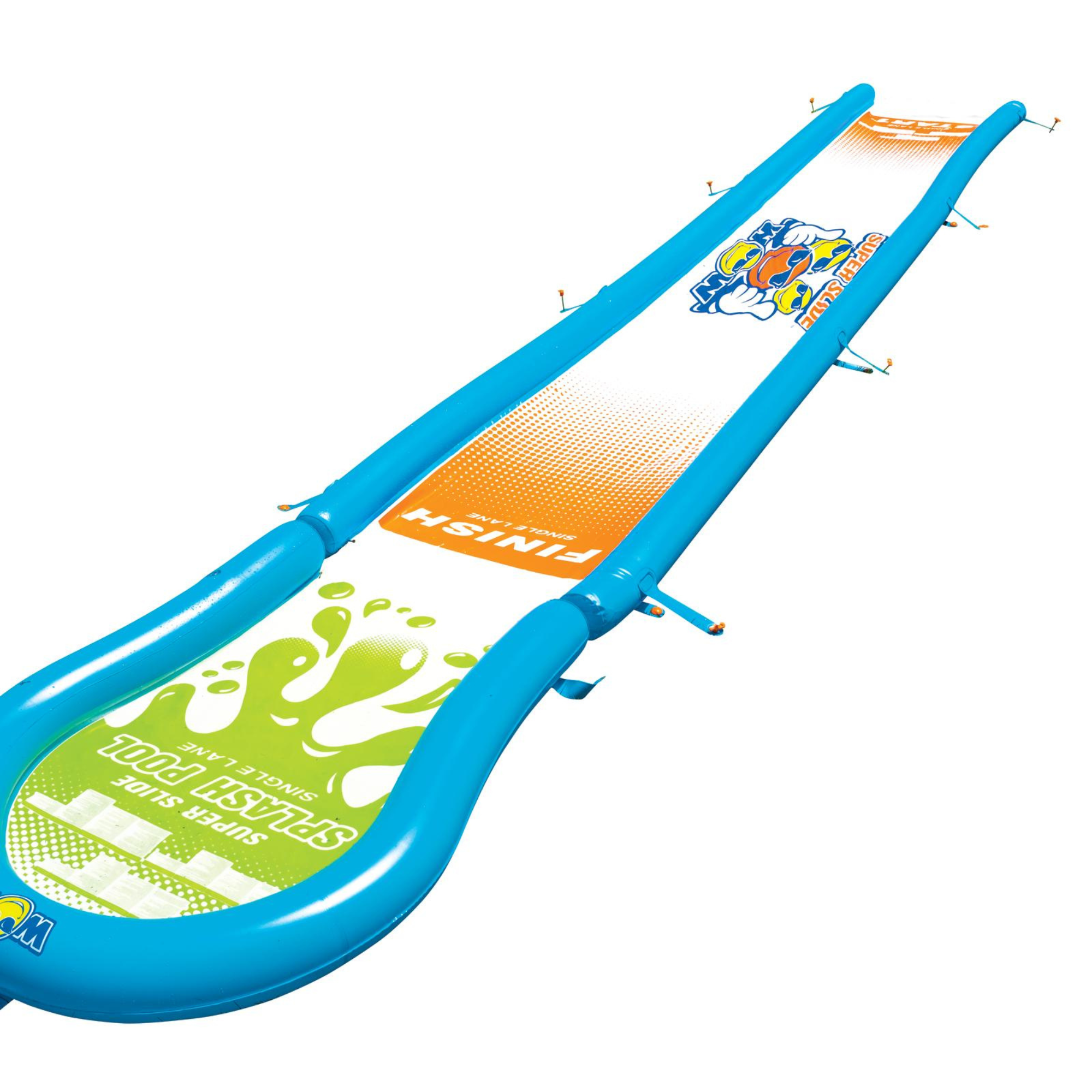 WOW Sports Single Lane Backyard Lawn Slide with Attached Pool