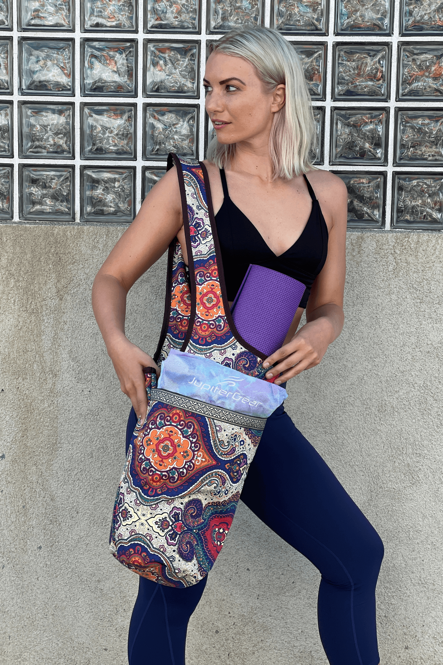 JupiterGear Yoga Mat Carrying Tote Bag with Large Pockets