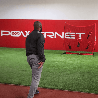 PowerNet QB Pass Accuracy Trainer 8x8 Portable Passing Net with 5 Target Pockets