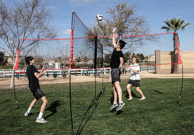 PowerNet Volleyball Four Square Standalone Net with Adjustable Frame (1183F)