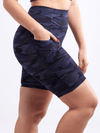 High-Waisted Sports Shorts with Double Side Pockets