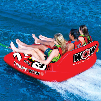 WOW Sports 3 Person Coupe Cockpit Towable Water Tube For Pool and Lake (15-1040)
