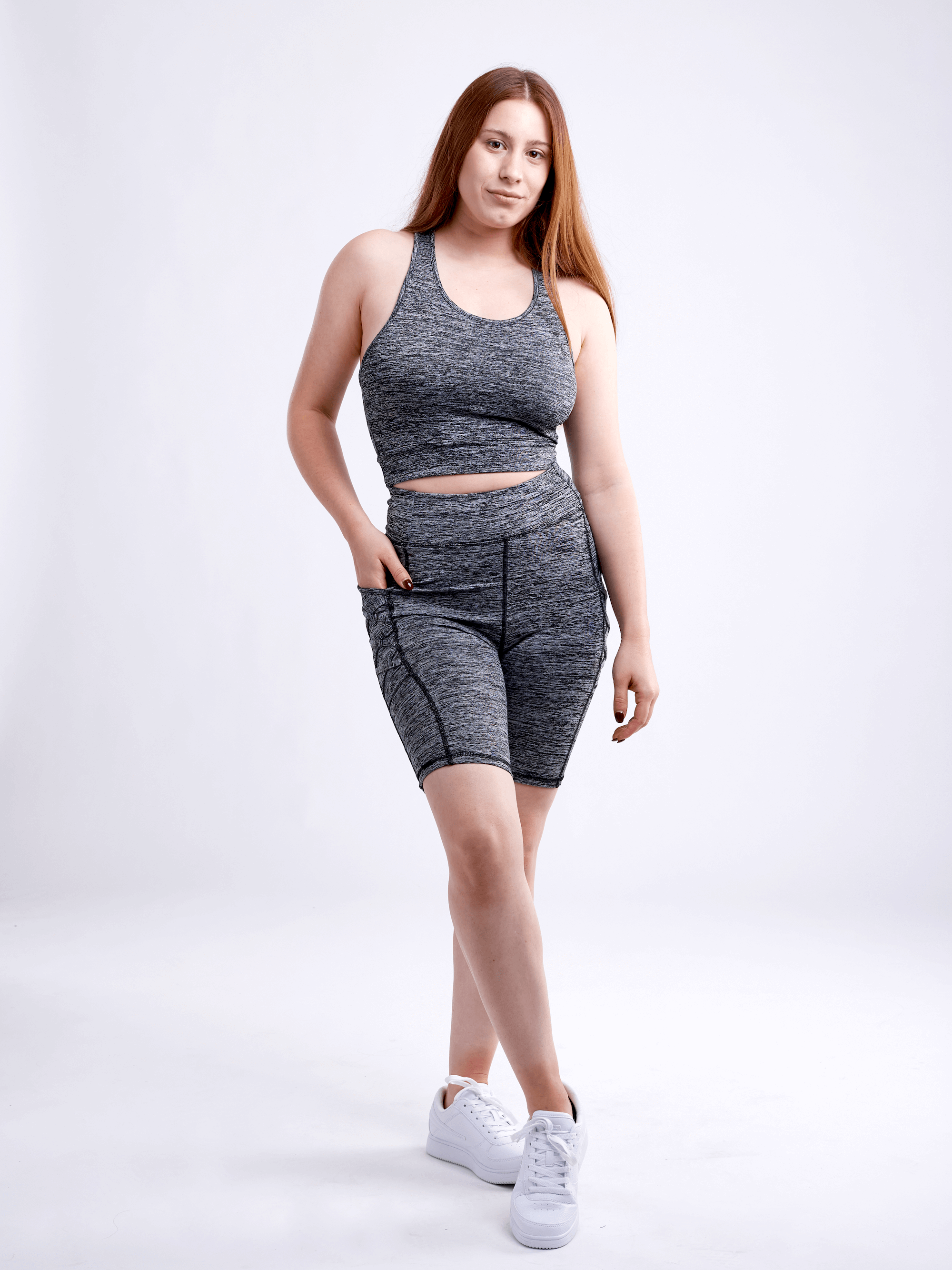 JupiterGear High-Waisted Workout Shorts with Pockets & Criss Cross Design