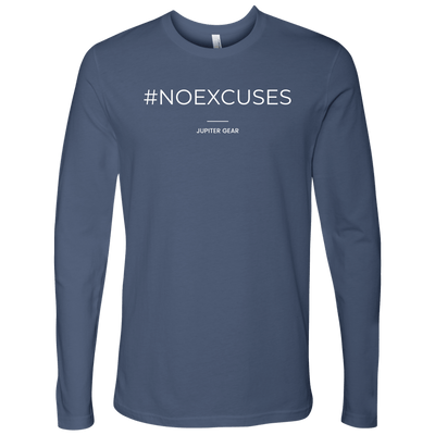 #NOEXCUSES Men's Long Sleeve Athletic Motivational Tee