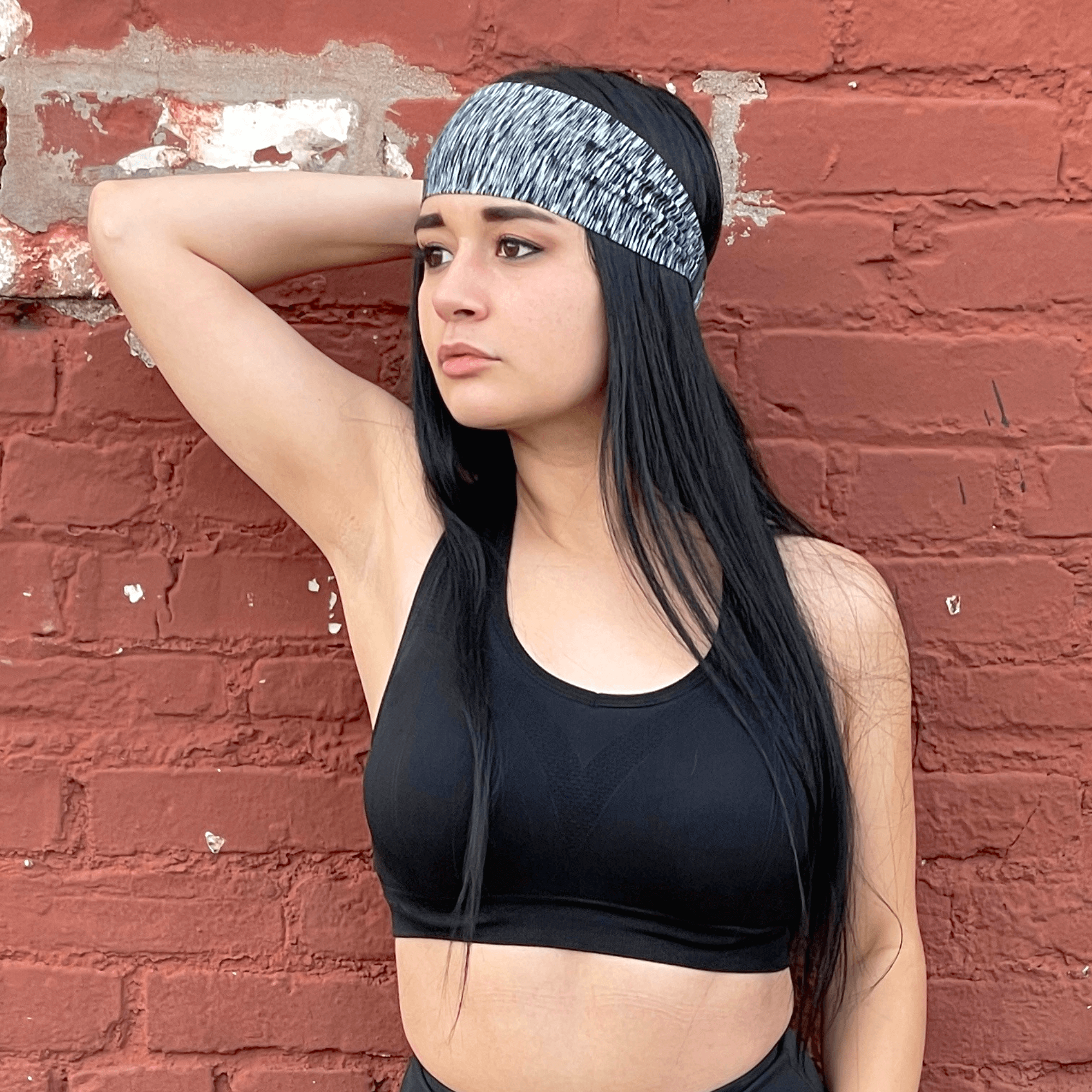 Charcoal Grey Padded Racerback Sports Bra with Activewear Tights - Stylace