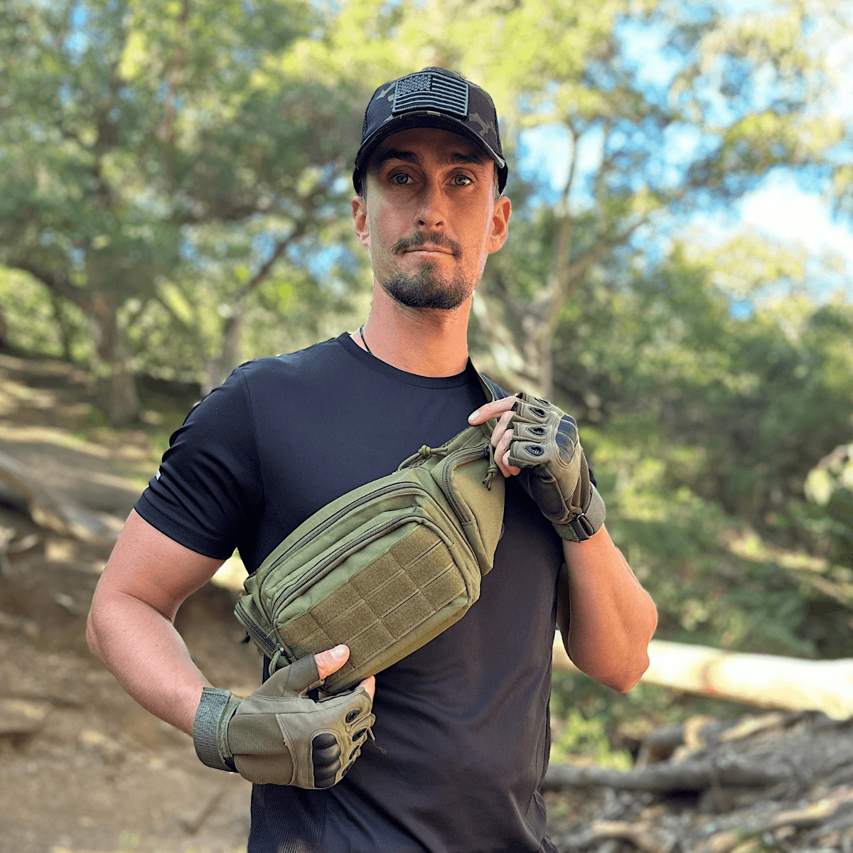 Military-Style Tactical Patch Hat with Adjustable Strap - BDU Camo