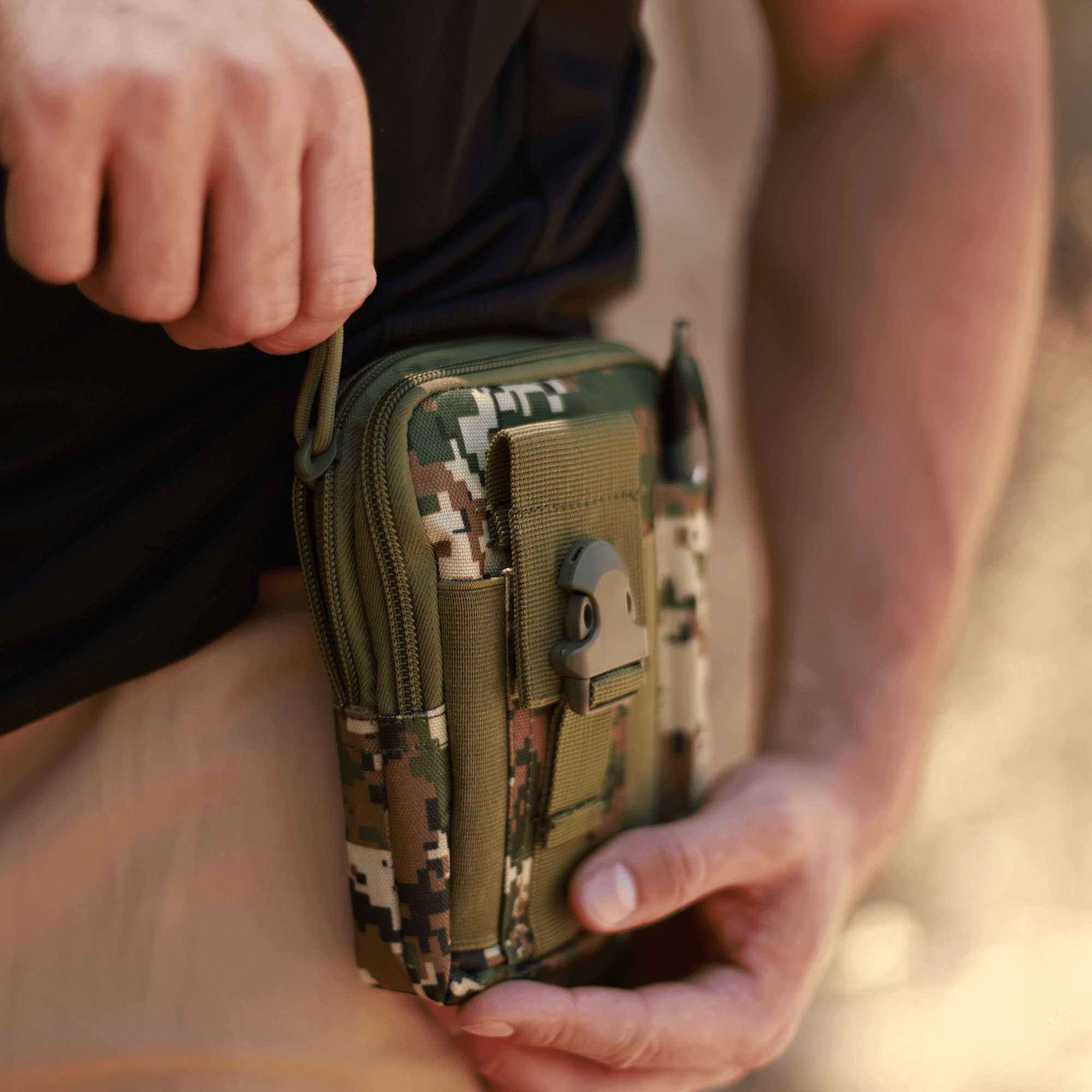 Tactical Molle Military Pouch & Waist Bag for Hiking & Outdoor Activities - ACU Camouflage
