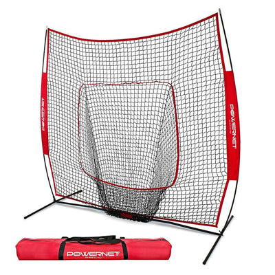 PowerNet Baseball and Softball Practice Net 7 x 7 with Bow Frame & Carry Bag