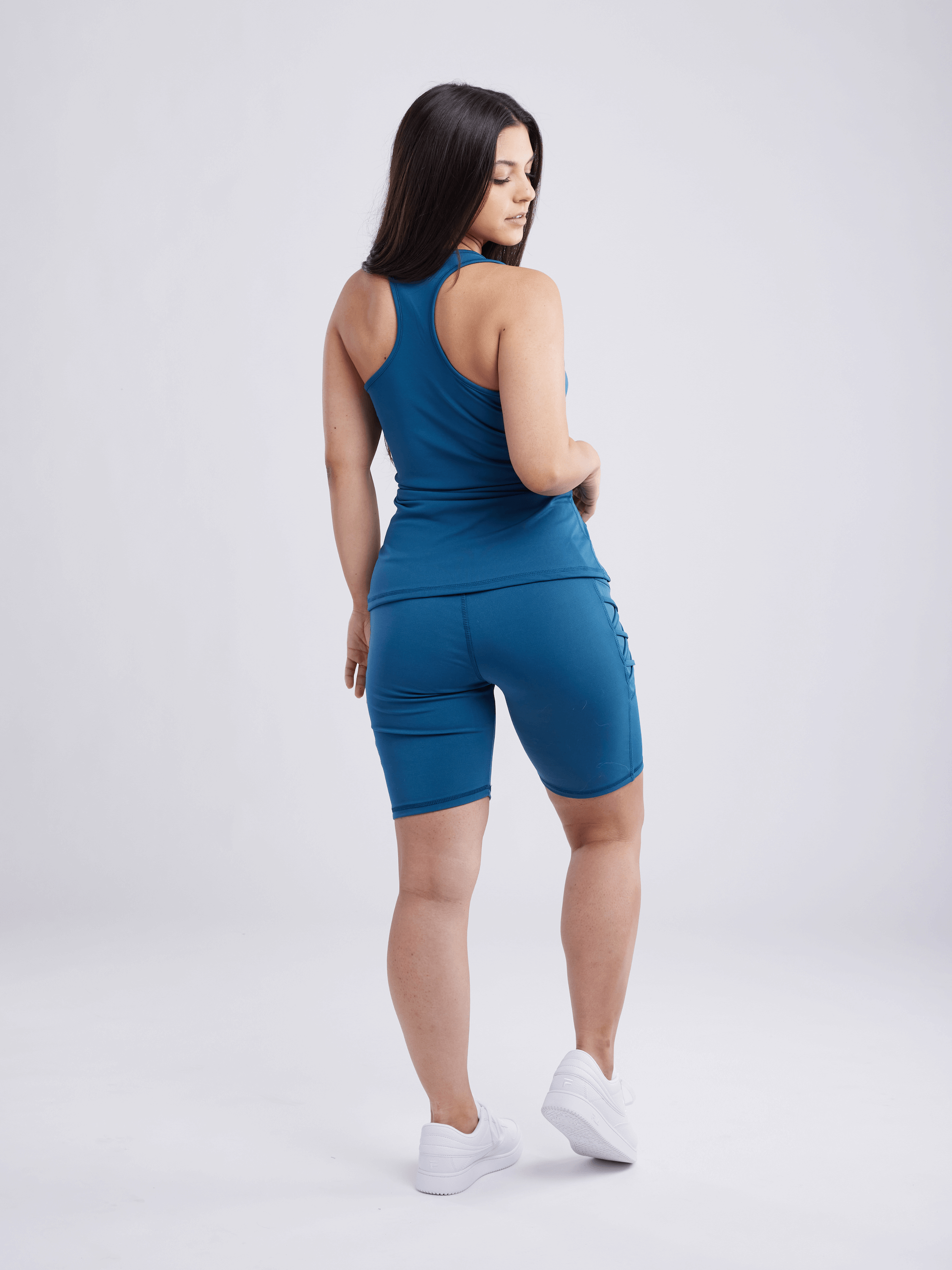JupiterGear High-Waisted Workout Shorts with Pockets & Criss Cross Design