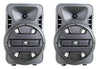 Dual 8 inch Bluetooth True Wireless Sync Party Speakers with Disco Light Combo