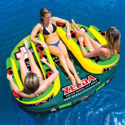 WOW Sports Zelda 1-3 Person Towable Water Tube For Pool and Lake (15-1070)