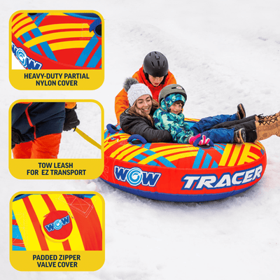 WOW Sports Tracer Snow Tube Towable for Summer & Winter Action
