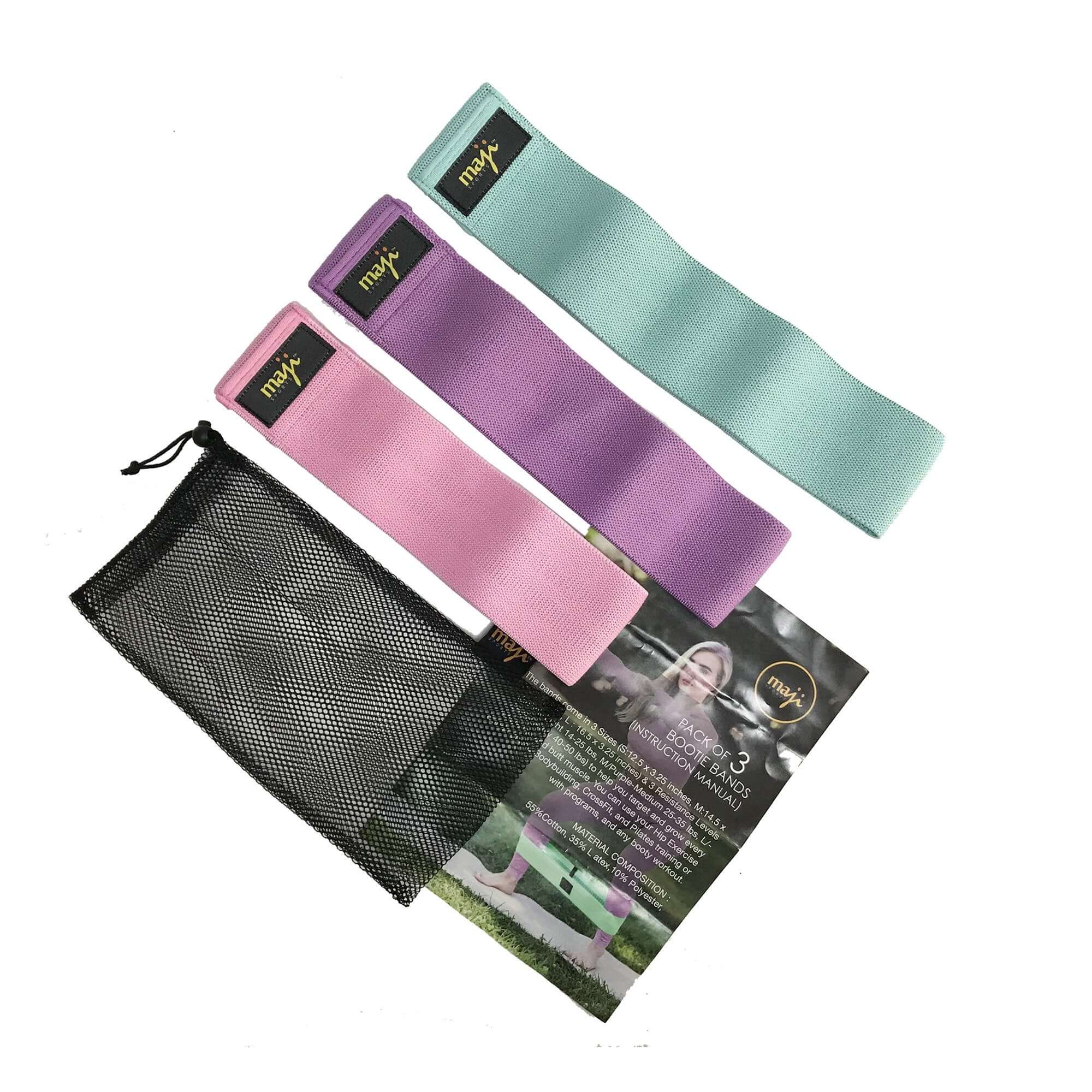 Pack of Three Booty Bands - 3 Sizes 3 Weights