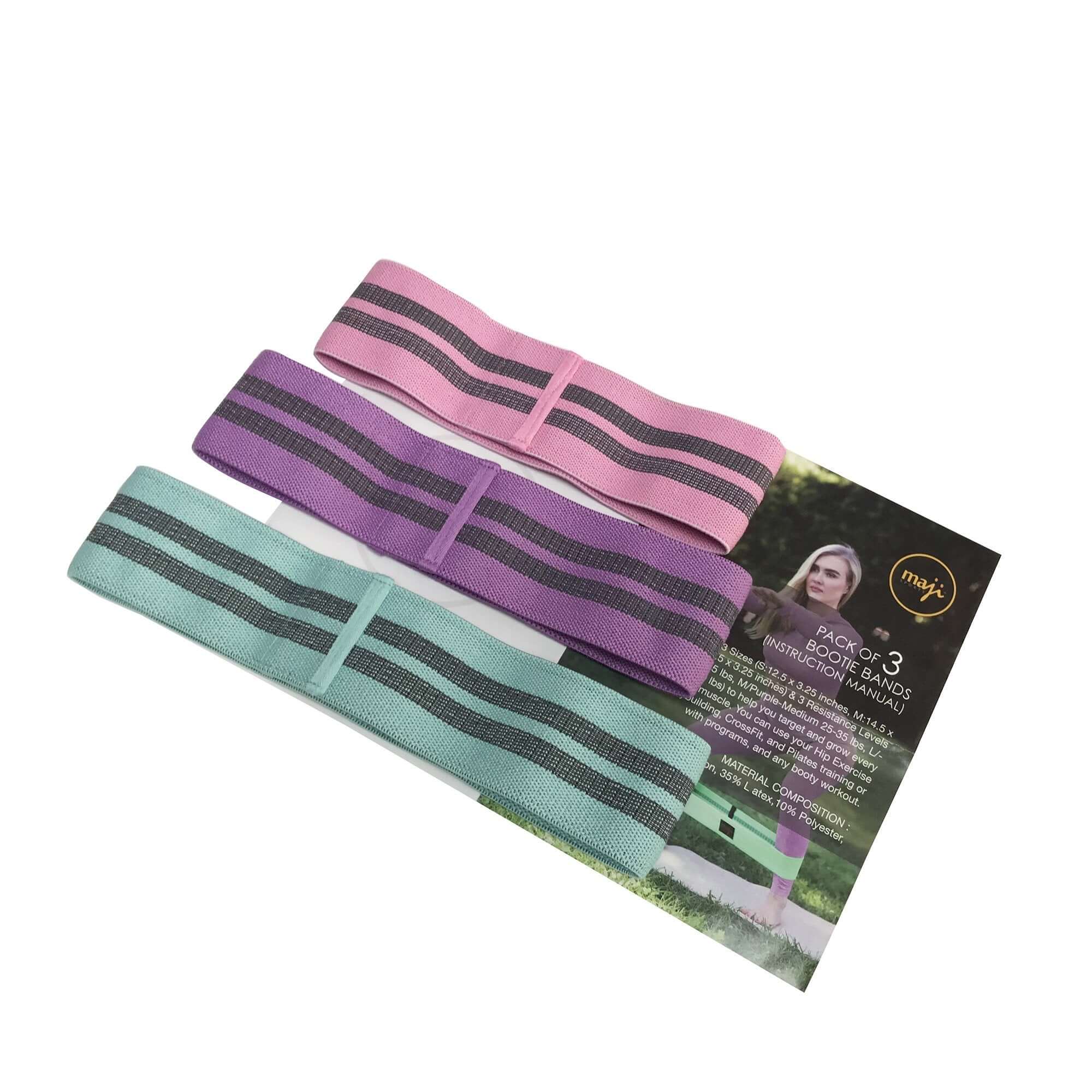 Pack of Three Booty Bands - 3 Sizes 3 Weights