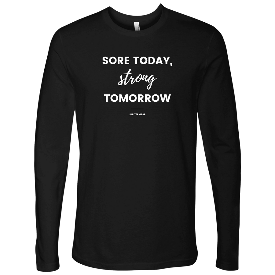 Strong Tomorrow Men's Long Sleeve Athletic Motivational Tee