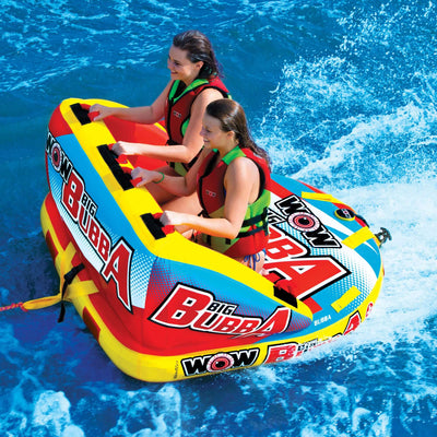 WOW Sports Big Bubba Hi Vis 2 Person Towable Water Tube For Pool and Lake