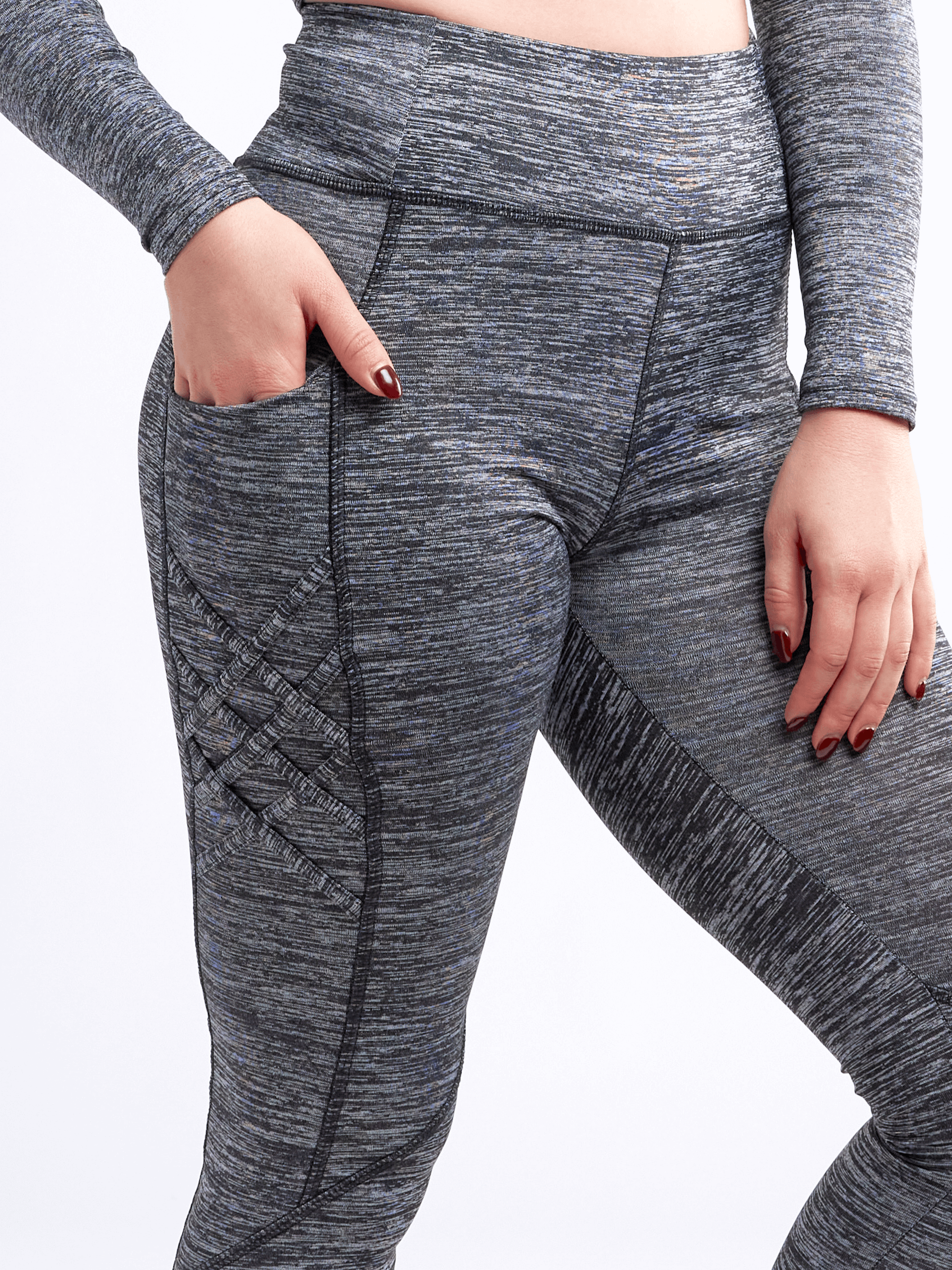 JupiterGear High-Waisted Criss-Cross Training Leggings with Hip Pockets