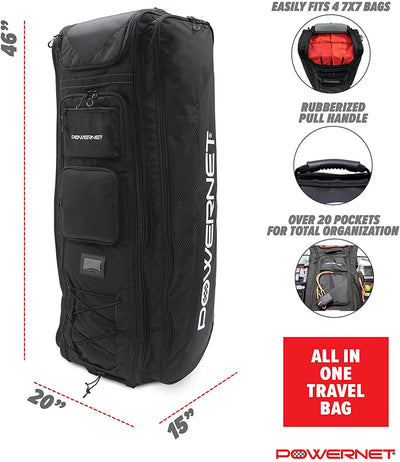 PowerNet All-Gear Transporter - Rolling Equipment Bag for Coaches (B007)