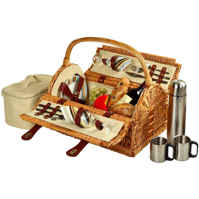 Picnic at Ascot Sussex Picnic Basket for 2 w/Coffee