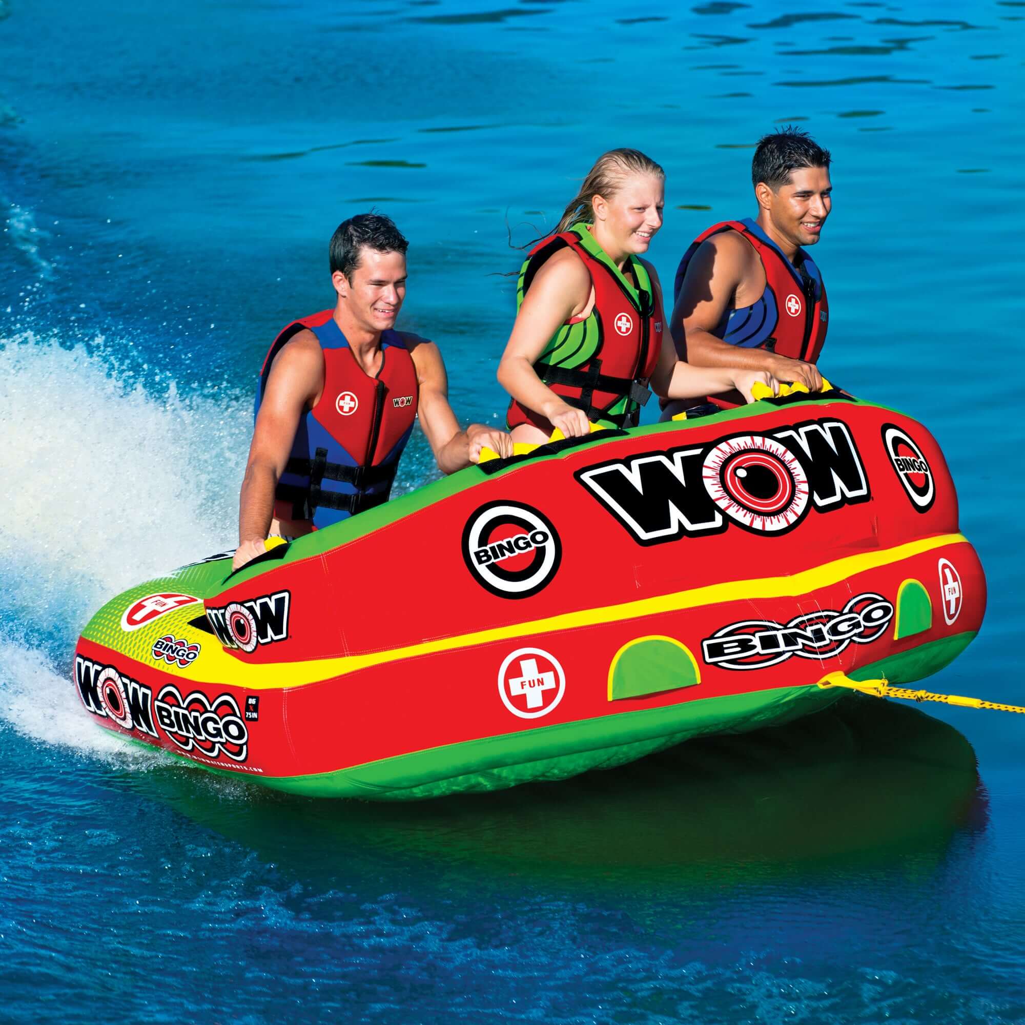 WOW Watersport Go Bot Gobot 3 Person Towable Inflatable Boat outlet Tube Lake Toy Used