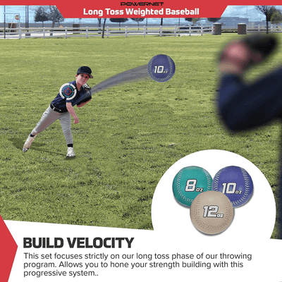 PowerNet Weighted Baseballs Long Toss Set (3 Pack)