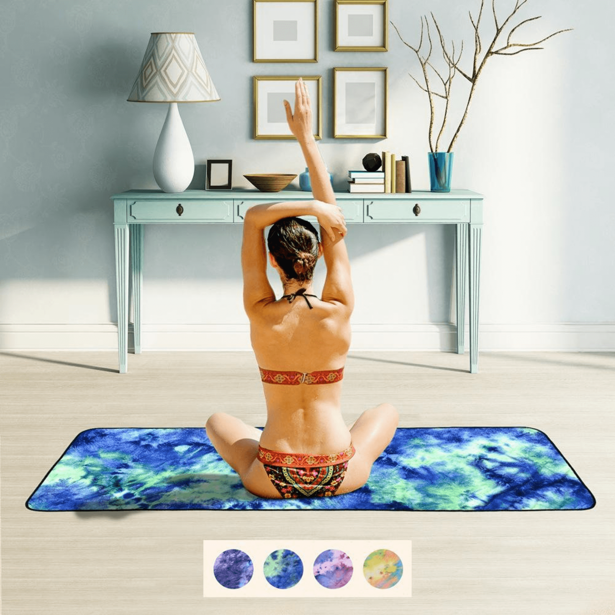 JupiterGear Tie Dye Yoga Mat Towel with Slip-Resistant Grip Dots