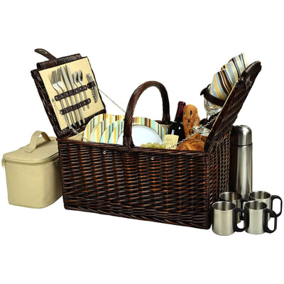 Picnic at Ascot Buckingham Basket for 4 w/Coffee