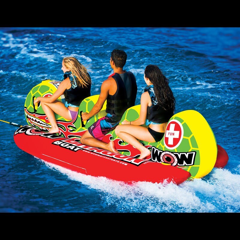 WOW Watersports Dragon Boat 3 Person Towable Water Tube For Pool and Lake