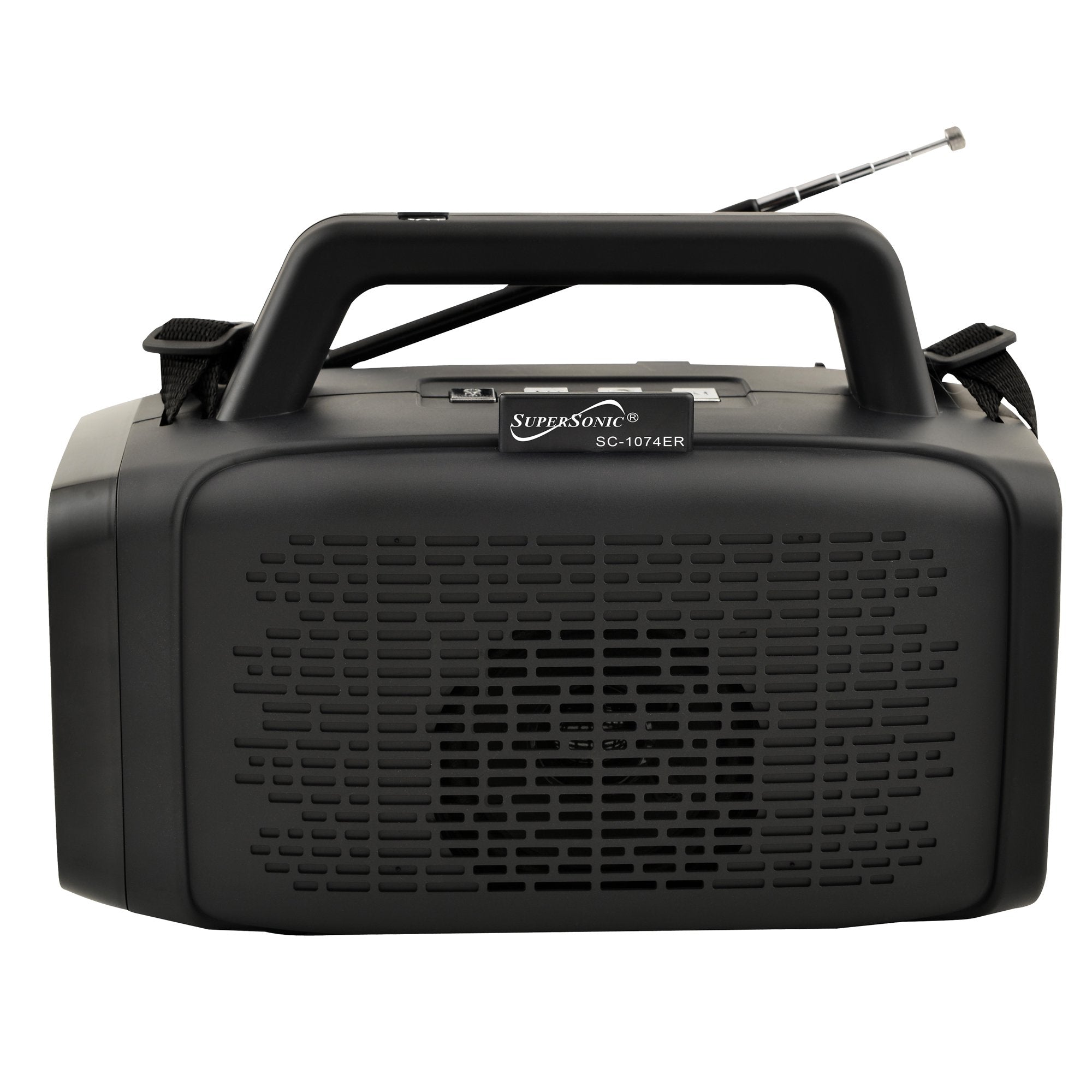 Supersonic Solar Power Speaker with FM Radio and LED Flashlight