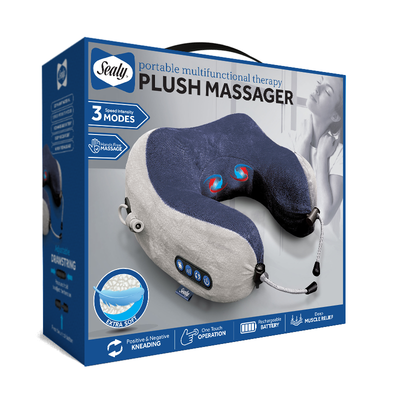 Sealy Therapeutic Vibration U-Shaped Neck Massage Pillow with 3 Speeds (MA-105)