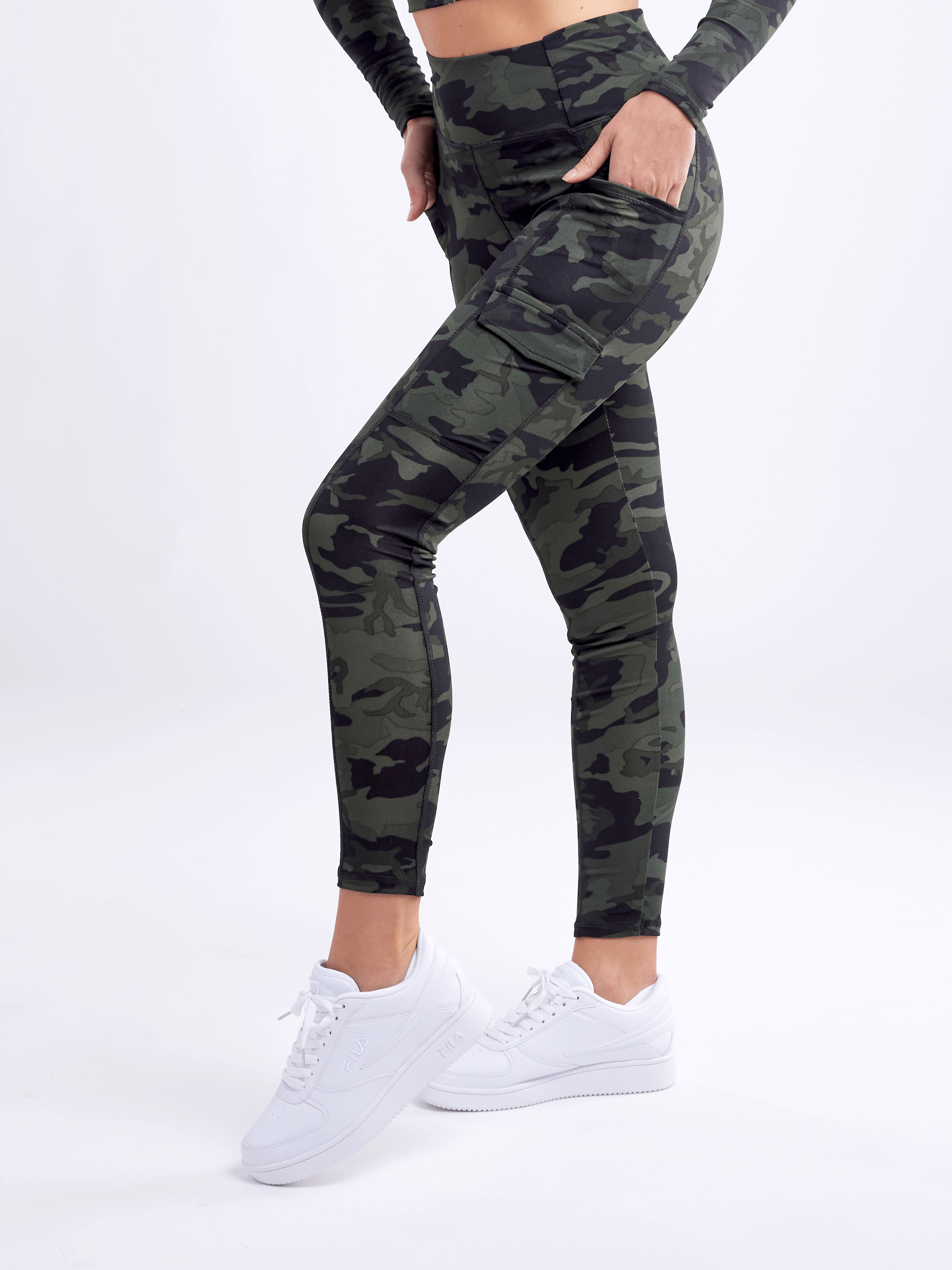 High-Waisted Leggings with Side Cargo Pockets - Jupiter Gear