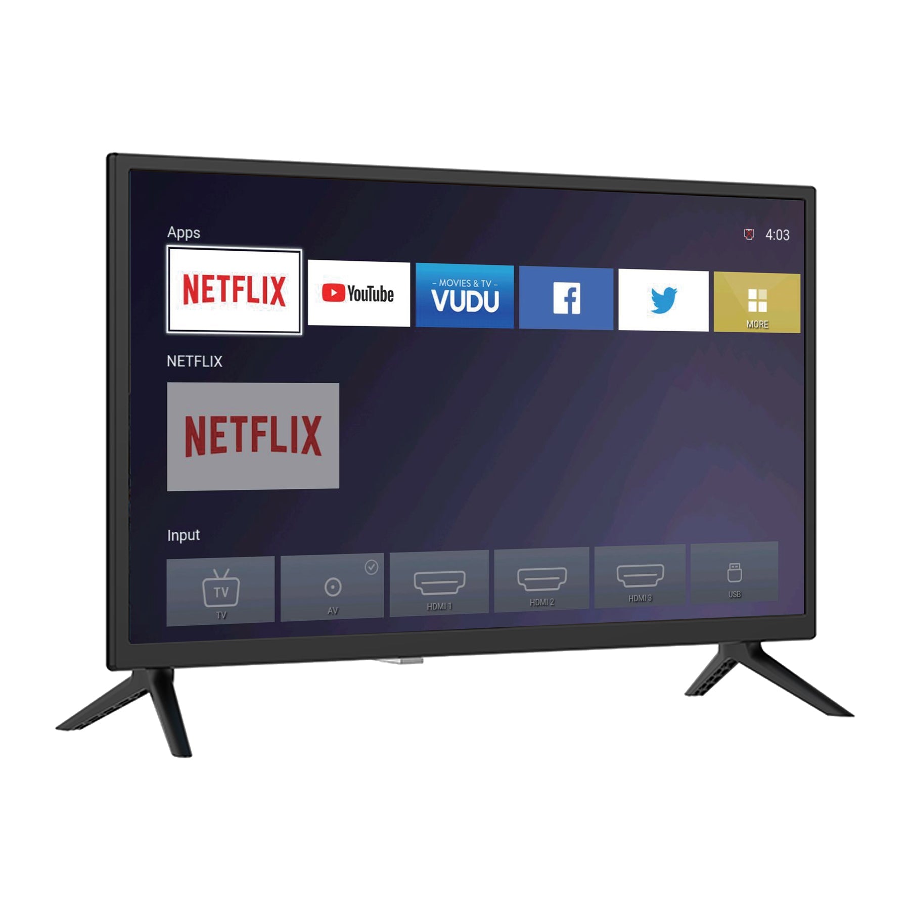 24" Supersonic Smart HDTV DLED HD WiFi with 3 HDMI Inputs and 2 USB Inputs