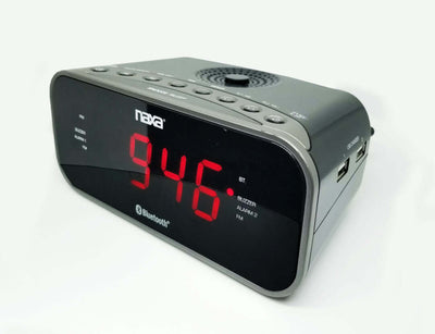 Bluetooth Dual Alarm Clock Radio with Two USB Charge Ports