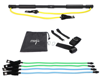 Portable Exercise Bar with Resistance Bands