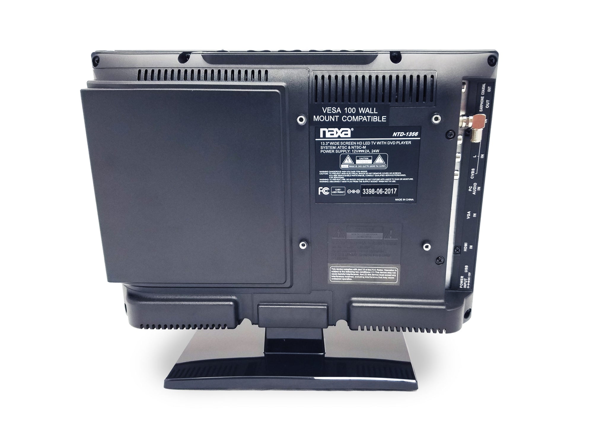 Naxa 13.3 Inch 12Volt AC/DC LED HDTV ATSC with DVD and Media Player + Car Package