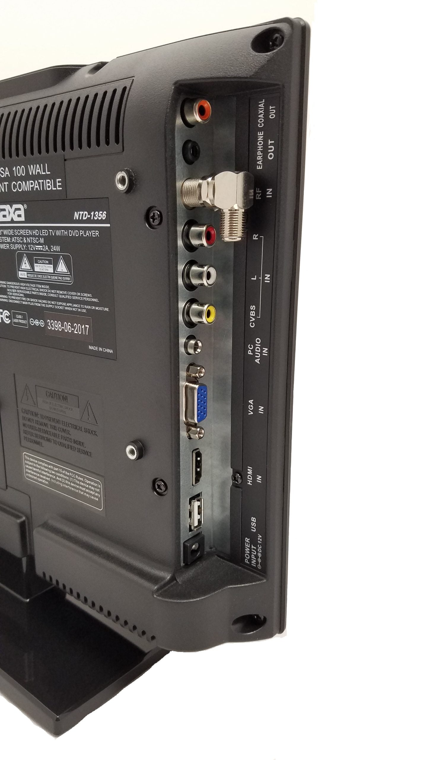 Naxa 13.3 Inch 12Volt AC/DC LED HDTV ATSC with DVD and Media Player + Car Package